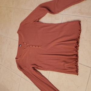 Women's  large tall ribbed henley